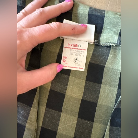 Vintage Plaid Open-Front Top - Black and Green Size 7/8 - Picture 5 of 10